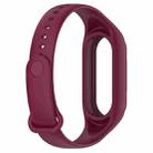 For Xiaomi Smart Band 9 / 9 NFC Solid Color Integrated Silicone Watch Band(Wine Red) - 3