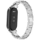 For Xiaomi Smart Band 9 / 9 NFC Diamond Three Beads Stainless Steel Metal Watch Band(Silver) - 2