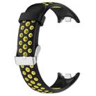 For Xiaomi Smart Band 9 / 9 NFC Holes Style Metal Connector Two Color Silicone Watch Band(Black Yellow) - 3