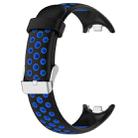 For Xiaomi Smart Band 9 / 9 NFC Holes Style Metal Connector Two Color Silicone Watch Band(Black Blue) - 3