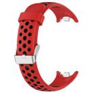 For Xiaomi Smart Band 9 / 9 NFC Holes Style Metal Connector Two Color Silicone Watch Band(Red Black) - 3