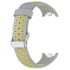 For Xiaomi Smart Band 9 / 9 NFC Holes Style Metal Connector Two Color Silicone Watch Band(Gray Yellow) - 3