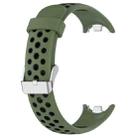 For Xiaomi Smart Band 9 / 9 NFC Holes Style Metal Connector Two Color Silicone Watch Band(Army Green Black) - 3