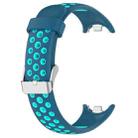 For Xiaomi Smart Band 9 / 9 NFC Holes Style Metal Connector Two Color Silicone Watch Band(Blue Teal) - 3