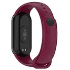 For Xiaomi Smart Band 9 / 9 NFC Metal Connector Solid Color Silicone Watch Band(Wine Red) - 2