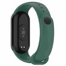 For Xiaomi Smart Band 9 / 9 NFC Metal Connector Solid Color Silicone Watch Band(Dark Green) - 2