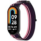 For Xiaomi Smart Band 9 Loop Nylon Hook and Loop Fastener Watch Band(Pink+Purple) - 1