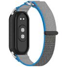 For Xiaomi Smart Band 9 Loop Nylon Hook and Loop Fastener Watch Band(Blue+Gray) - 2