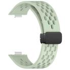 For Huawei Watch Fit3 Holes Style Folding Magnetic Buckle Silicone Watch Band(Green) - 3