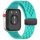For Huawei Watch Fit3 Holes Style Folding Magnetic Buckle Silicone Watch Band(Teal Green) - 2
