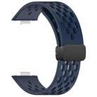 For Huawei Watch Fit3 Holes Style Folding Magnetic Buckle Silicone Watch Band(Midnight Blue) - 3