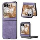 For Motorola Razr 50 Ultra Vintage Leather PC Back Cover Phone Case(Purple) - 1