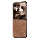 For Motorola Razr 60 Ultra Vintage Leather PC Back Cover Phone Case(Brown) - 2