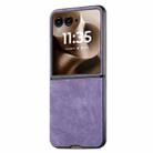 For Motorola Razr 60 Ultra Vintage Leather PC Back Cover Phone Case(Purple) - 2