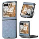 For Motorola Razr 50 Carbon Fiber Texture Leather Back Phone Case(Blue) - 1