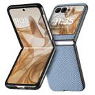 For Motorola Razr 50 Carbon Fiber Texture Leather Back Phone Case(Blue) - 2