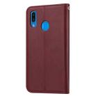 Knead Skin Texture Horizontal Flip Leather Case for Galaxy A20e, with Photo Frame & Holder & Card Slots & Wallet(Wine Red) - 3