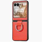 For Motorola Razr 50 Litchi Texture Leather Ring Fold Phone Case(Orange) - 1