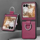 For Motorola Razr 50 Ultra Litchi Texture Leather Ring Fold Phone Case(Purple) - 2