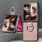 For Motorola Razr 60 Litchi Texture Leather Ring Fold Phone Case(Gray) - 1