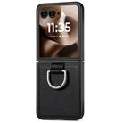 For Motorola Razr 60 Litchi Texture Leather Ring Fold Phone Case(Black) - 2