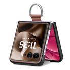 For Motorola Razr 60 Litchi Texture Leather Ring Fold Phone Case(Brown) - 3