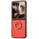 For Motorola Razr 60 Litchi Texture Leather Ring Fold Phone Case(Orange) - 2