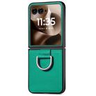 For Motorola Razr 60 Ultra Litchi Texture Leather Ring Fold Phone Case(Green) - 2
