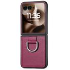 For Motorola Razr 60 Ultra Litchi Texture Leather Ring Fold Phone Case(Purple) - 2