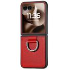For Motorola Razr 60 Ultra Litchi Texture Leather Ring Fold Phone Case(Red) - 2