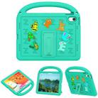 For iPad 10th Gen 10.9 2022 Cartoon Sparrow EVA Shockproof Tablet Case(Glacier Green) - 1