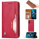 Knead Skin Texture Horizontal Flip Leather Case for Huawei Honor 20, with Photo Frame & Holder & Card Slots & Wallet(Red) - 1