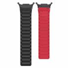 For Samsung Galaxy Watch Ultra 47mm Black Connector I-shaped Magnetic Silicone Watch Band(Black Red) - 2