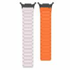 For Samsung Galaxy Watch Ultra 47mm Black Connector I-shaped Magnetic Silicone Watch Band(Starlight Orange) - 2