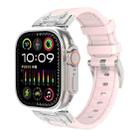 For Apple Watch Ultra 2 49mm Diamond Starry Sky Silicone Watch Band(Pink) - 1