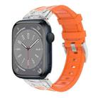 For Apple Watch Series 8 45mm Diamond Starry Sky Silicone Watch Band(Orange) - 1