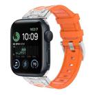 For Apple Watch SE 2022 44mm Diamond Starry Sky Silicone Watch Band(Orange) - 1