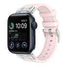 For Apple Watch SE 2022 44mm Diamond Starry Sky Silicone Watch Band(Pink) - 1