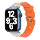 For Apple Watch Series 7 45mm Diamond Starry Sky Silicone Watch Band(Orange) - 1