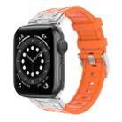 For Apple Watch Series 6 44mm Diamond Starry Sky Silicone Watch Band(Orange) - 1