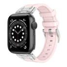 For Apple Watch Series 6 44mm Diamond Starry Sky Silicone Watch Band(Pink) - 1