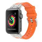 For Apple Watch Series 3 42mm Diamond Starry Sky Silicone Watch Band(Orange) - 1