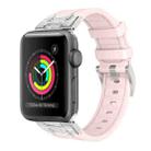 For Apple Watch Series 3 42mm Diamond Starry Sky Silicone Watch Band(Pink) - 1