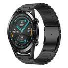 For Huawei Watch GT 2 46mm / GT 2 Pro 22mm Double Lock Buckle Turtle Titanium Steel Watch Band(Black) - 1