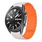 For Samsung Galaxy Watch 3 45mm 22mm I-shaped Magnetic Silicone Watch Band(Starlight+Orange) - 1