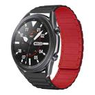 For Samsung Galaxy Watch 3 45mm 22mm I-shaped Magnetic Silicone Watch Band(Black+Red) - 1