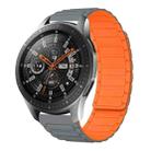 For Samsung Galaxy Watch 46mm 22mm I-shaped Magnetic Silicone Watch Band(Gray+Orange) - 1