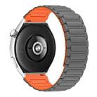 For Samsung Galaxy Watch 46mm 22mm I-shaped Magnetic Silicone Watch Band(Gray+Orange) - 2