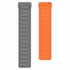 For Samsung Galaxy Watch 46mm 22mm I-shaped Magnetic Silicone Watch Band(Gray+Orange) - 3