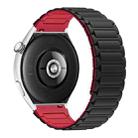 For Samsung Galaxy Gear S3 Classic 22mm I-shaped Magnetic Silicone Watch Band(Black+Red) - 2